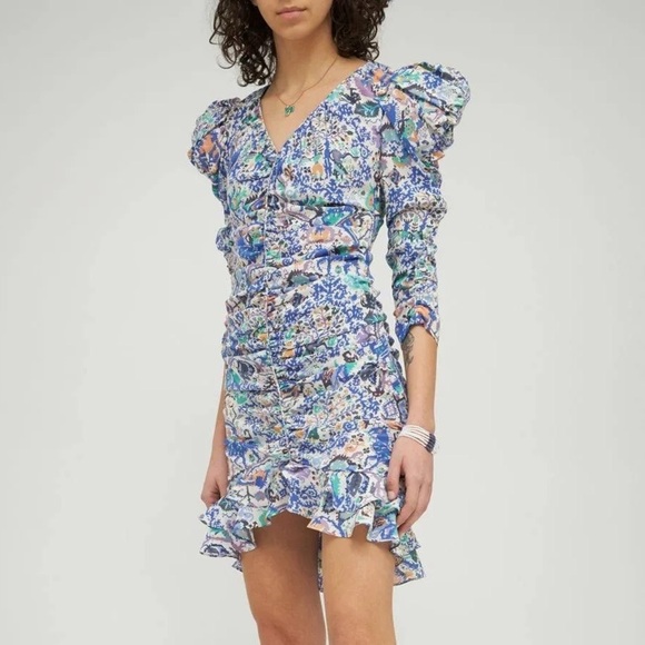 Isabel Marant Étoile Bireya Silk-Blend Mini Dress Size 40/ US 8 NWT - Picture 1 of 12